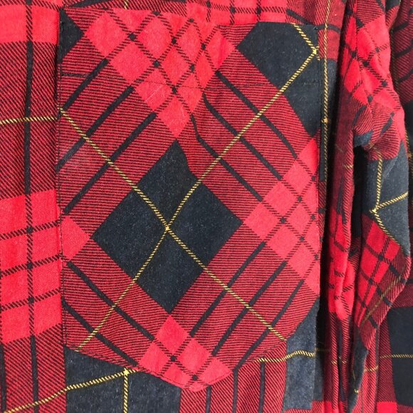 Miss Dorby 14 Dress Plaid Button Front Long Sleeve Red Black Collared Vintage - Picture 5 of 6